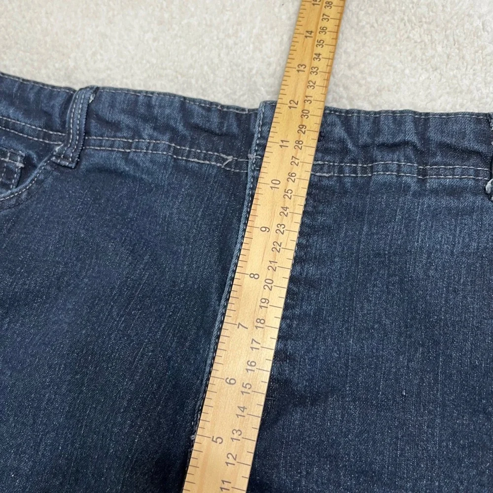 Just My Size Womens 24W Dark Wash Butterfly Embroidered‎ Bermuda Shorts JM1201